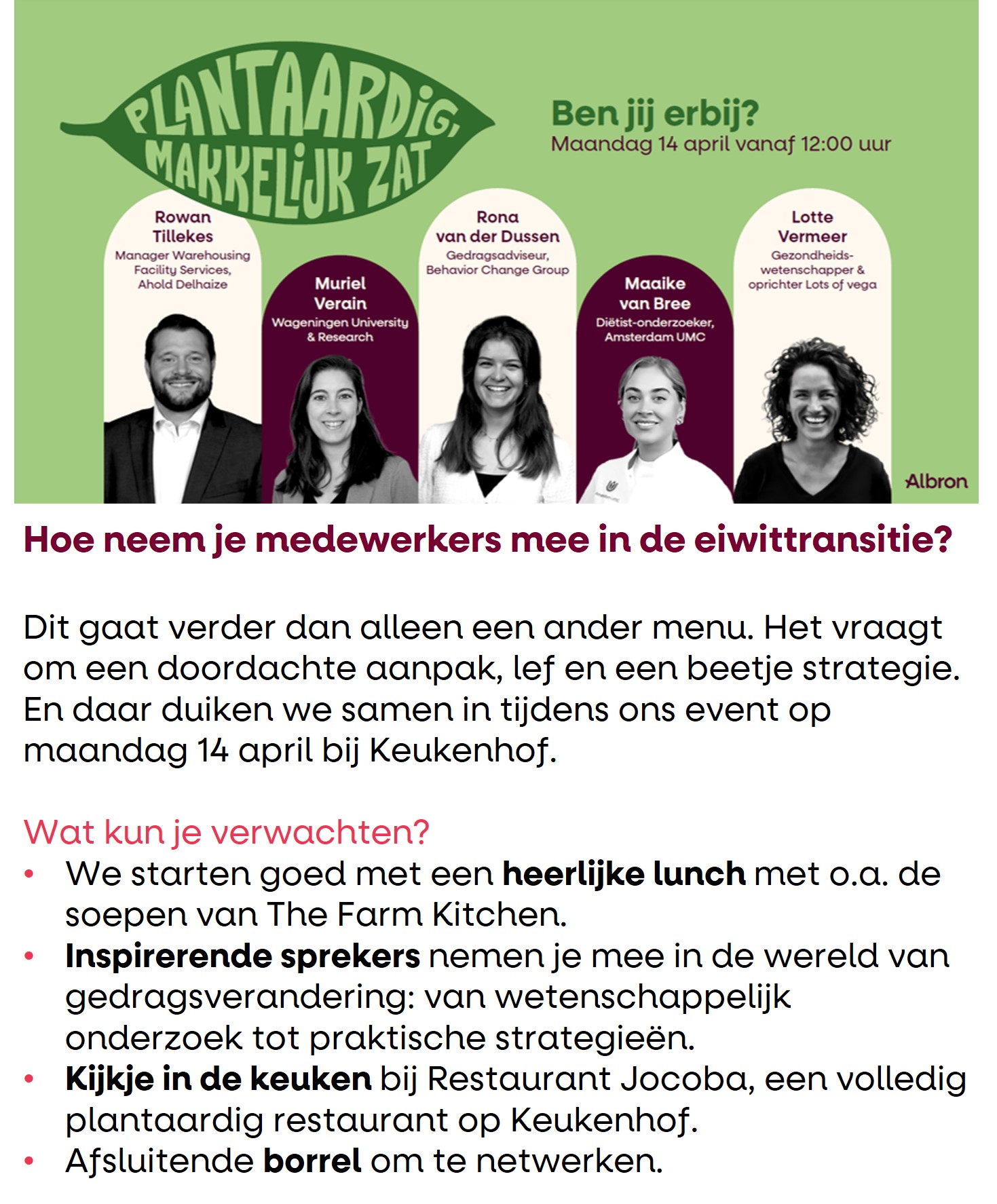 eiwittransitie catering plantaardig bedrijfsrestaurant